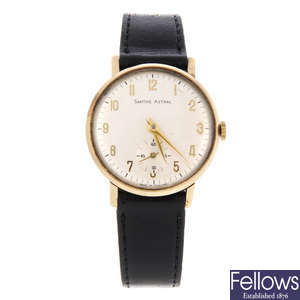 SMITHS - a gentleman's 9ct yellow gold Astral wrist watch.
