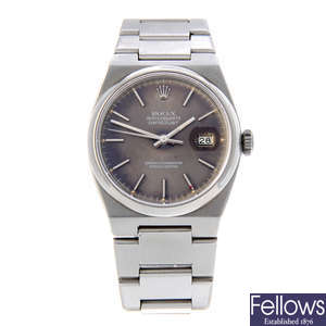 ROLEX - a gentleman's stainless steel Oysterquartz Datejust bracelet watch.