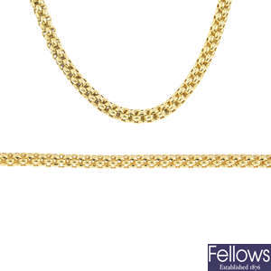 FOPE - an 18ct gold necklace and bracelet.