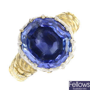A Sri Lankan sapphire ring.