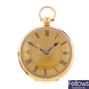 An 18ct gold open face pocket watch by G.Andrews.