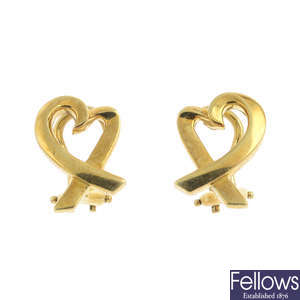 TIFFANY & CO. -  a pair of 'Loving Heart' earrings.