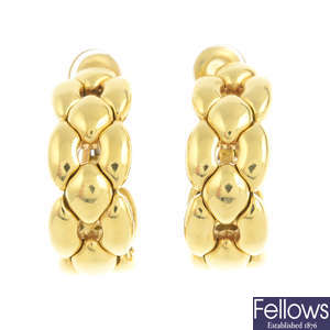 CARTIER - a pair of 18ct gold earrings.