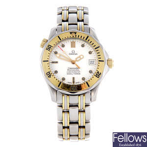 OMEGA - a gentleman's bi-metal Seamaster Professional 300M bracelet watch.