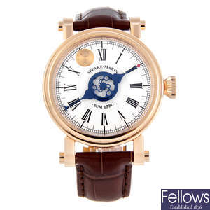 SPEAKE-MARIN - a limited edition gentleman's 18ct rose gold 'Rum' wrist watch.