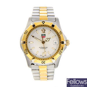TAG HEUER - a gentleman's bi-colour 2000 Series bracelet watch.