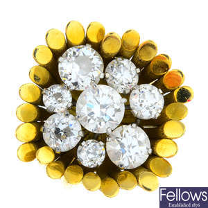 GRIMA - a 1970s 18ct gold diamond dress ring.