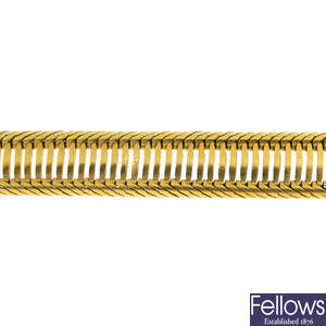 A mid Victorian gold bracelet component.