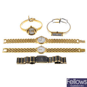 A group of five assorted watches.