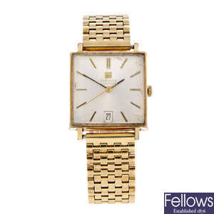 TISSOT - a gentleman's gold plated Visodate bracelet watch.