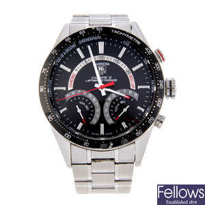 TAG HEUER - a gentleman's Carrera Calibre S Laptimer Retrograde chronograph bracelet watch.