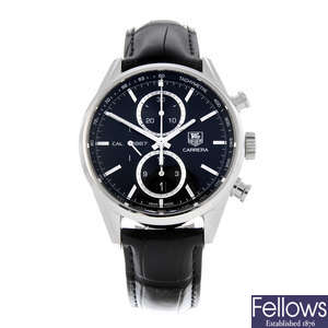 TAG HEUER - a gentleman's stainless steel Carrera Calibre 1887 chronograph wrist watch.