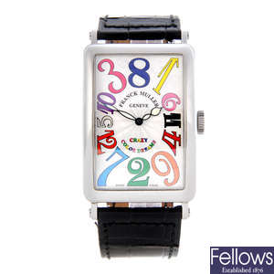 FRANCK MULLER - a gentleman's stainless steel Crazy Hours Colour Dreams wrist watch.