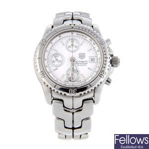 TAG HEUER - a gentleman's stainless steel Link chronograph bracelet watch.