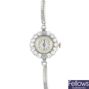 A lady's mid 20th century diamond cocktail watch.