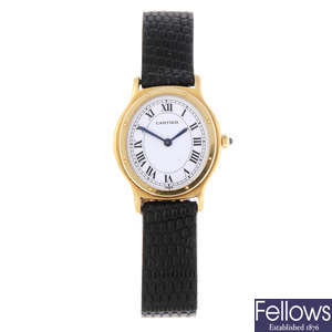 CARTIER - an 18ct yellow gold wrist watch.