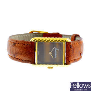KUTCHINSKY - a lady's 18ct gold tiger's-eye wrist watch.