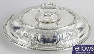 A mid-Victorian silver entree dish & cover.
