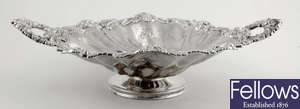 A William IV silver twin-handled dish. 