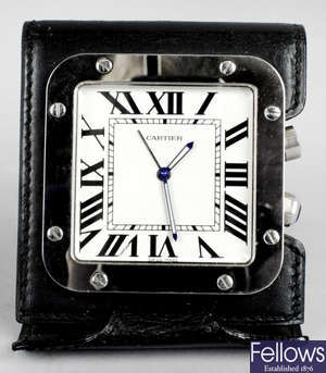 A Cartier travel clock.