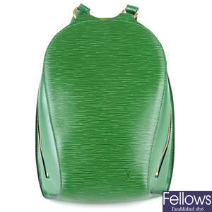 LOUIS VUITTON - a green Epi Mabillon backpack.