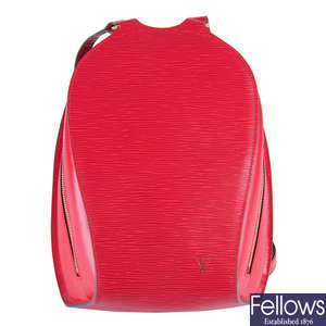 LOUIS VUITTON - a red Epi Mabillon backpack.