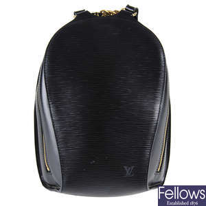LOUIS VUITTON - a black Epi Mabillon backpack.