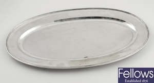 An Austro-Hungarian silver oval platter.