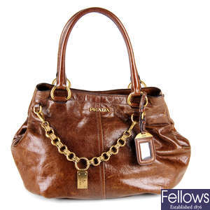 PRADA - a Front Pocket Vitello Shine handbag.