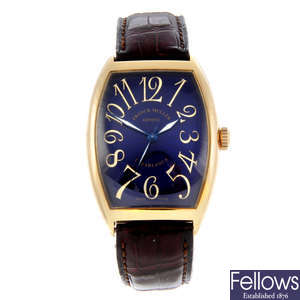 FRANCK MULLER - a gentleman's 18ct yellow gold Casablanca wrist watch.