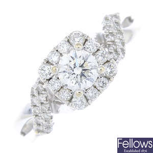 VERA WANG - a diamond and sapphire 'Love' ring.