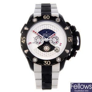 ZENITH - a gentleman's PVD-treated titanium Defy Xtreme El Primero chronograph bracelet watch.