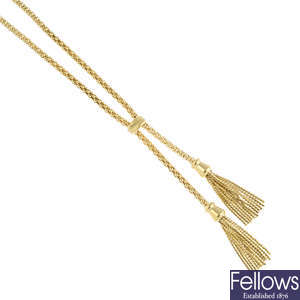 An 18ct gold negligee necklace.