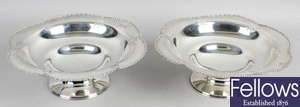 A pair of George V silver footed dishes.