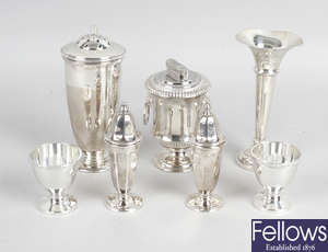 A selection of mid-20th century small silver items.