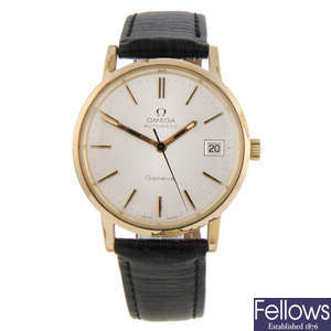 OMEGA - a gentleman's gold plated GenÃ¨ve wrist watch.