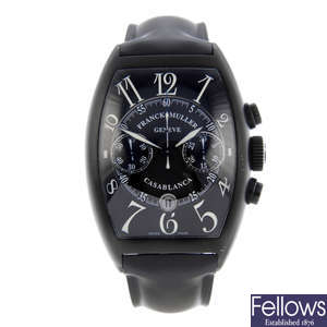 FRANCK MULLER - a gentleman's PVD-treated stainless steel Casablanca chronograph wrist watch.