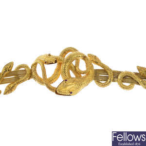 ZOLOTAS - a ruby snake bracelet.