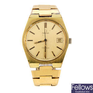OMEGA - a gentleman's gold plated Genève bracelet watch.