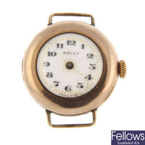 ROLEX - a lady's 9ct yellow gold watch head.