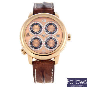 JACOB & CO. - a limited edition rose metal gentleman's World GMT wrist watch.