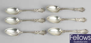 Six early Victorian silver spoons. 