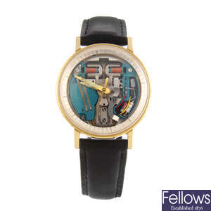 BULOVA - a gentleman's gold plated Accutron Spaceview wrist watch with two Bulova Accutron wrist watches.