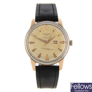 LONGINES - a gentleman's gold plated Conquest Calendar wrist watch.