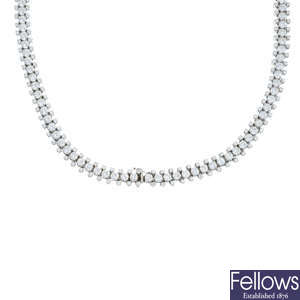 A diamond necklace, convertible into two bracelets.