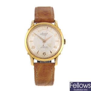 ACCURIST - a gentleman's gold plated Nivaflex wrist watch.