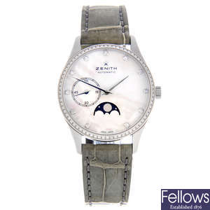 ZENITH - a lady's stainless steel Elite Ultra-Thin wrist watch.