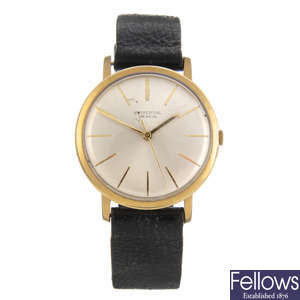 UNIVERSAL GENEVE - a gentleman's gold plated wrist watch with an Oris wrist watch.