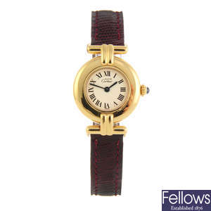 CARTIER - a gold plated silver Must De Cartier Vermeil wrist watch.