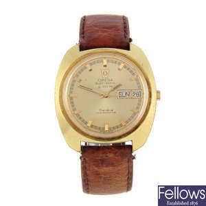 OMEGA - a gentleman's gold plated Genève F300 Hz wrist watch.
